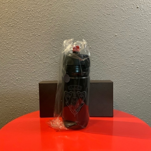 GUCCI x BIANCHI Black Crest Logo Water Bottle - Picture 7 of 11